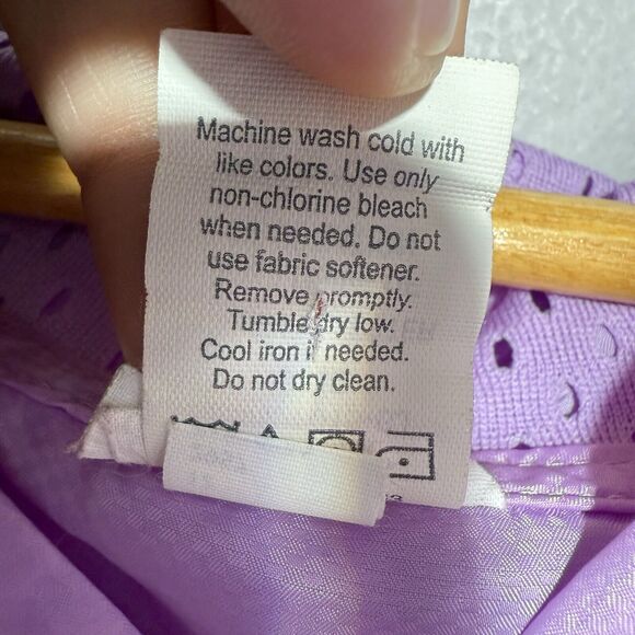 Champion Hooded Windbreaker Jacket Women’s Size L Purple Lightweight Zip-Up - Picture 6 of 8